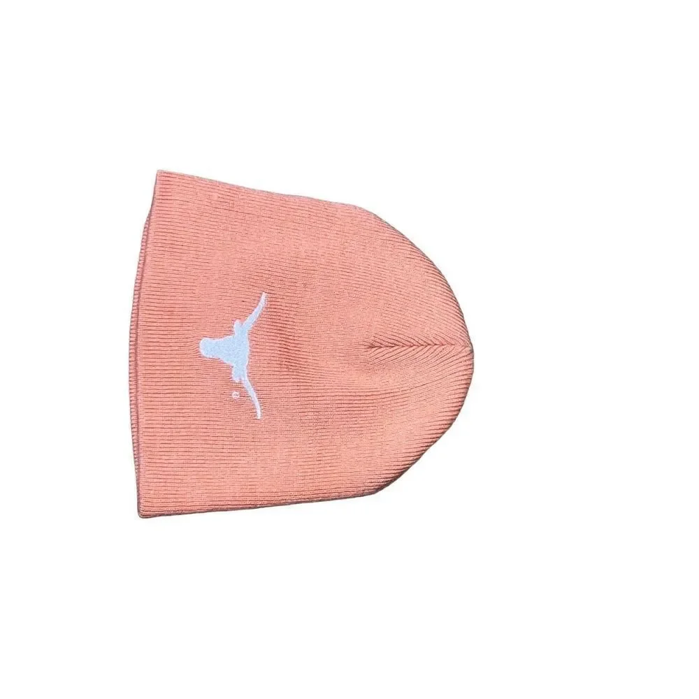 Youth Pinkish Texas Longhorn Basic Knit Bullhorn Beanie Hat Girls Winter Hat